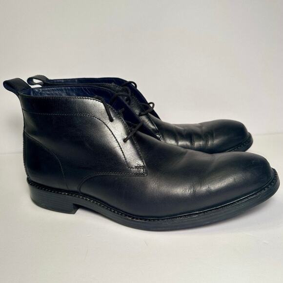 Cole Haan Men’s 12M Black Leather Chukka Boots Lace Up Ankle Dress Casual - Picture 4 of 6